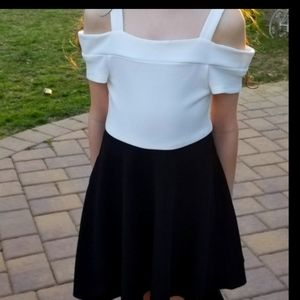 Sally Miller Girls Dress Formsl Black and White Party Dress Size 7/8